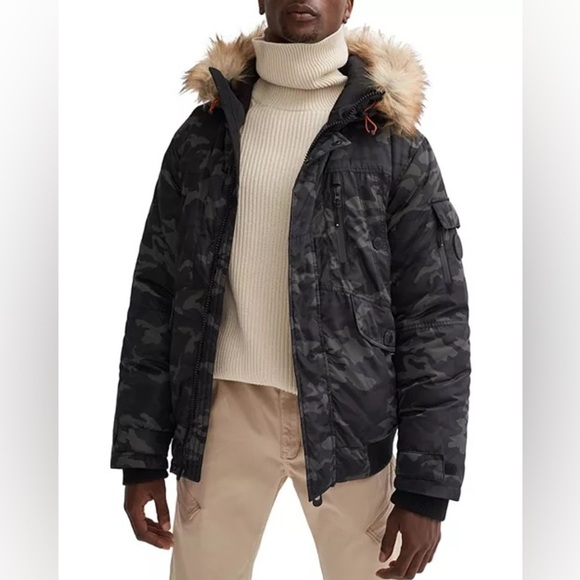 NOIZE Regular Fit Hooded Bomber Jacket Men Size Large - Picture 3 of 16